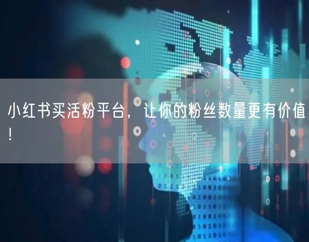 小红书买活粉平台，让你的粉丝数量更有价值！