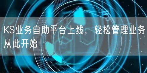KS业务自助平台上线，轻松管理业务从此开始