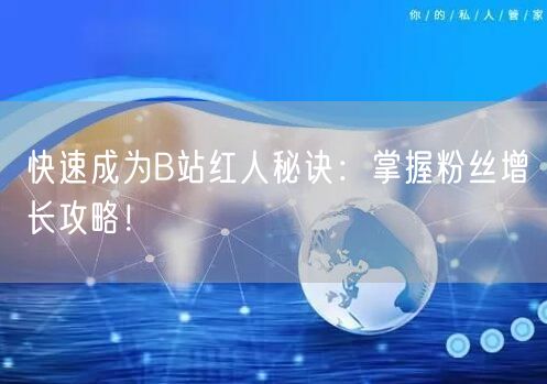 快速成为B站红人秘诀：掌握粉丝增长攻略！