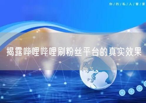 揭露哔哩哔哩刷粉丝平台的真实效果