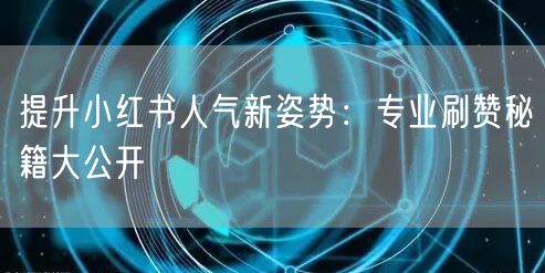提升小红书人气新姿势：专业刷赞秘籍大公开