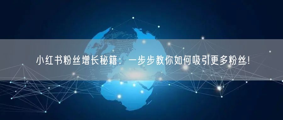 小红书粉丝增长秘籍：一步步教你如何吸引更多粉丝！