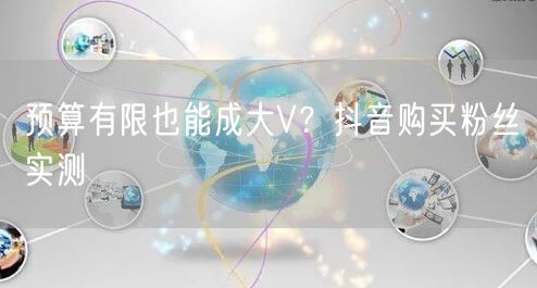 预算有限也能成大V？抖音购买粉丝实测