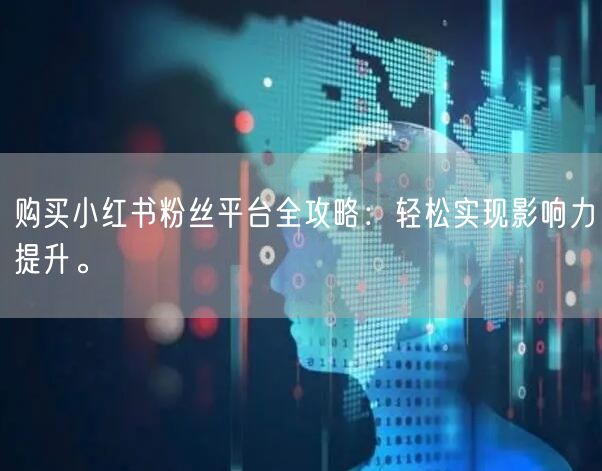 购买小红书粉丝平台全攻略：轻松实现影响力提升。