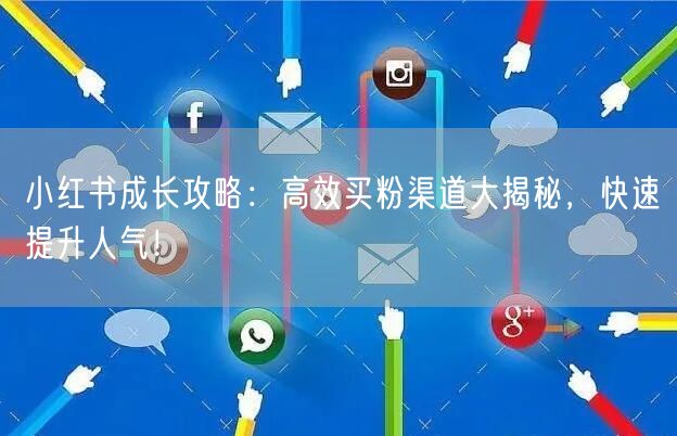 小红书成长攻略：高效买粉渠道大揭秘，快速提升人气！