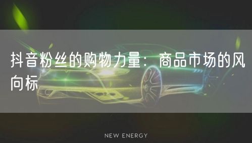 抖音粉丝的购物力量：商品市场的风向标