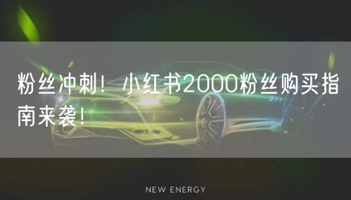 粉丝冲刺！小红书2000粉丝购买指南来袭！