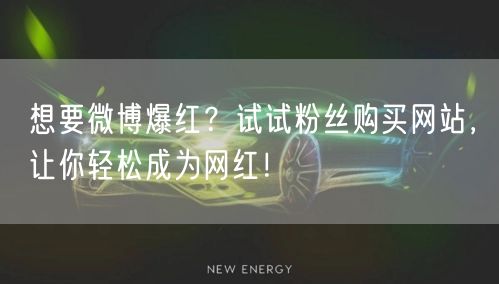 想要微博爆红？试试粉丝购买网站，让你轻松成为网红！